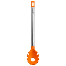 Brabantia Cuchara para pasta A195009, acero inoxidable, mango de nylon recubierto de silicona, negro